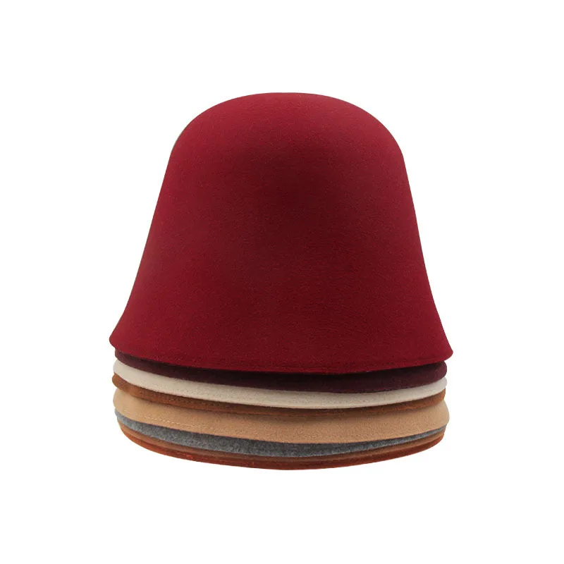 

Female Korean Version of Wild Autumn and Winter Wool Fisherman Hat Retro Bell-shaped Japanese Basin Hat Bucket Hat