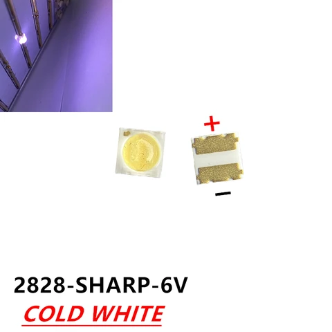 50 шт. светодиодный Светодиодный фонарь высокой мощности 0,8 Вт 2828 6 в холодный белый 43LM GM2CC3ZH2EEM ТВ-приложение