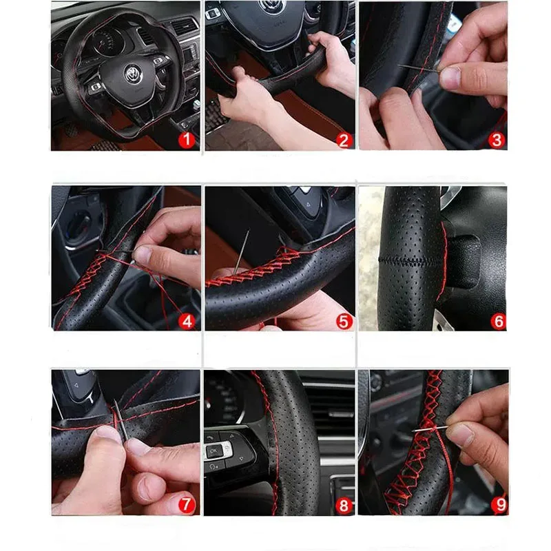 Натуральная кожа чехол рулевого колеса автомобиля Universal For Toyota Wish Mark X Supra Gt86 4runner