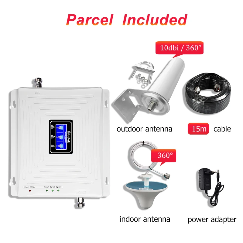 

2G 3G 4G GSM 850 1700 1900 MHZ Cell Mobile Phone Signal Booster B5 B2 B4 Amplifier UMTS LTE Repeater Omni Antenna Kit Lintratek