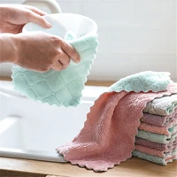 microfiber kitchen items towel absorbent dish cloth non stick oil washing kitchen rag household tableware cleaning wiping tools