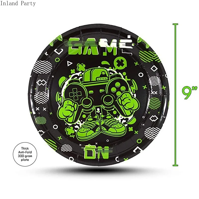 Вечерние одноразовые столовые приборы для игр контроллер видеоигр бумажная