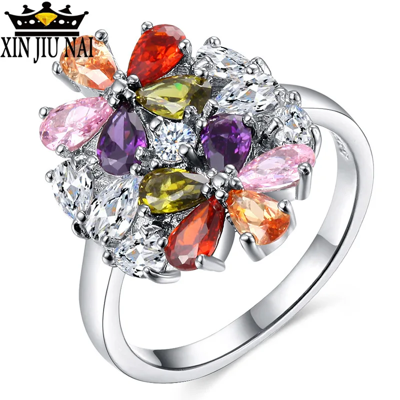 

Женское Винтажное кольцо с цветным камнем, обручальное кольцо с фианитом