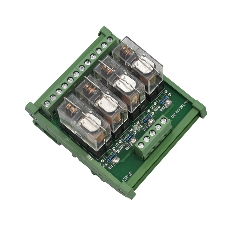 Din рейка крепление Ac/Dc 12 V/24V Управление 4 Spdt 16A Мощность триггерный релейный модуль