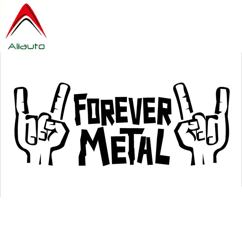 

Автомобильная наклейка Aliauto Rocker Hands Forever, металлический знак рога, дизайнерские мотоциклетные виниловые аксессуары, черный/серебристый, 20 см...