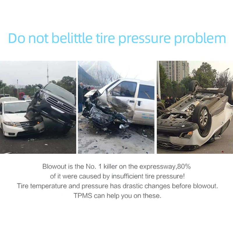 

Hot Car Tire Pressure Monitoring System TPMS Digital Display USB Charging Adjustable Screen X66