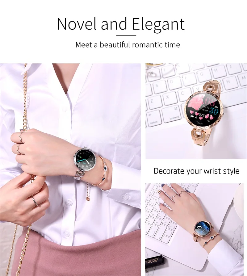 Модные часы Smart Watch Для женщин Водонепроницаемый Мониторинг частоты сердечных сокращений Bluetooth шагомер для IOS и Android Фитнес браслет «Умные» часы