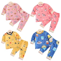 winter autumn kids clothing sets warm fleece pajamas for 1 5 y boys girls thicken children sleepwear velvet baby boy underwear