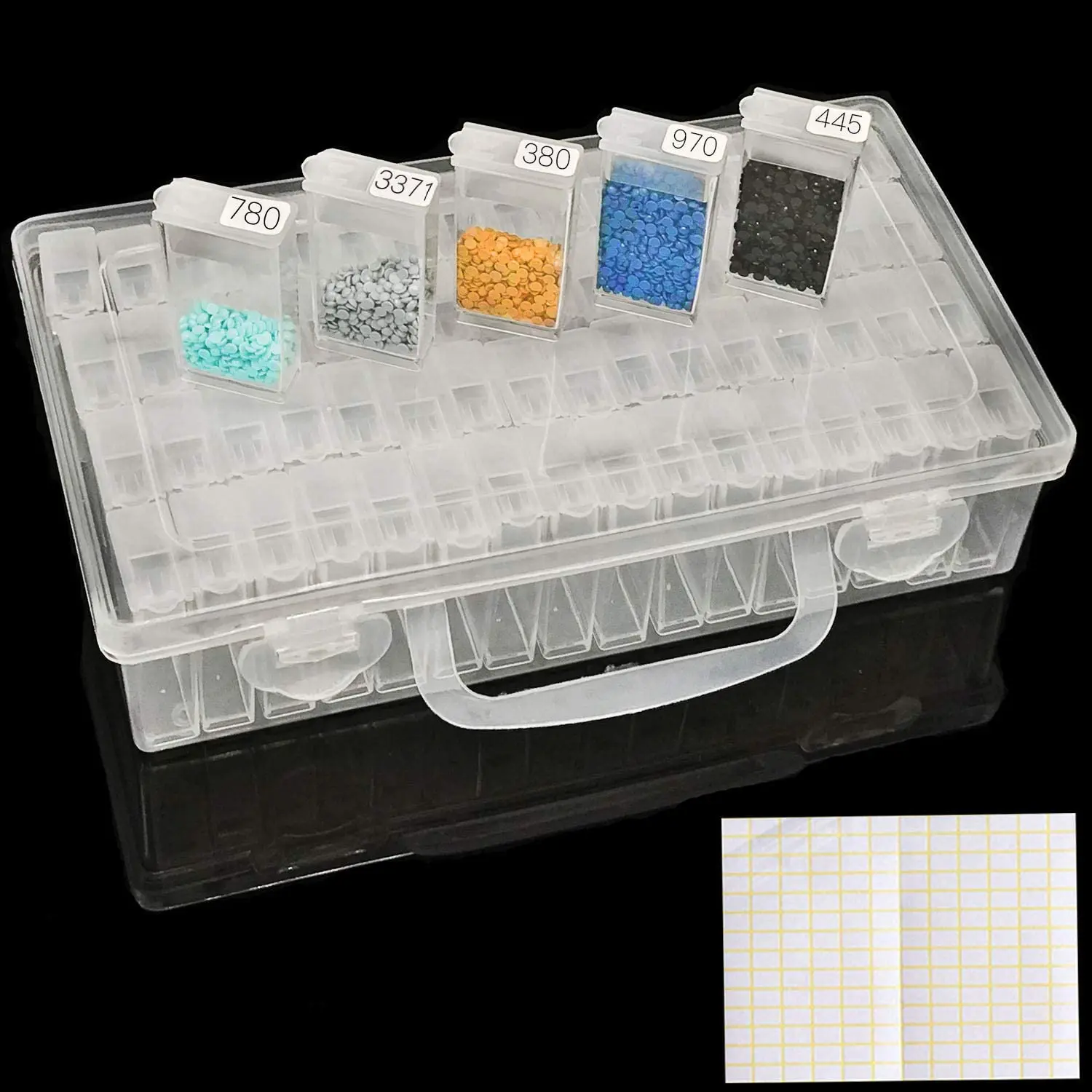 

64/128 Diamond Painting Accessories Storage Box Tool Bead Container Rhinestone Diamond Embroidery Plastic Removable Storage Box