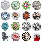 Ювелирные изделия в виде цветка со стразами, 18 мм, 6 шт.лот, для кожаного браслета, 18 мм