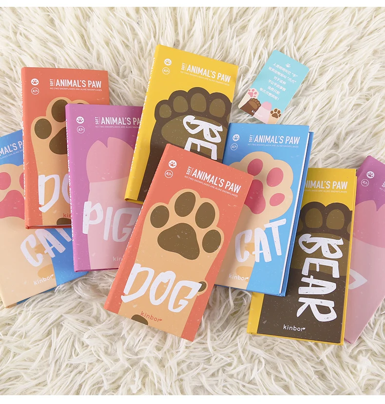 

Fantasy Animal Paw Theme Pocket Notebook 150mm*80mm Blank+Grid Paper 72 Sheets Kawaii Cartoon 2022 Agenda Planner Diary Gift