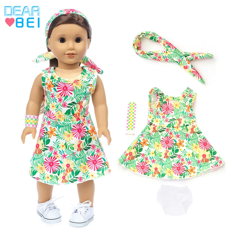 Новое платье 4 шт. в 1 подходит для кукол американской девочки Одежда 18 дюймов