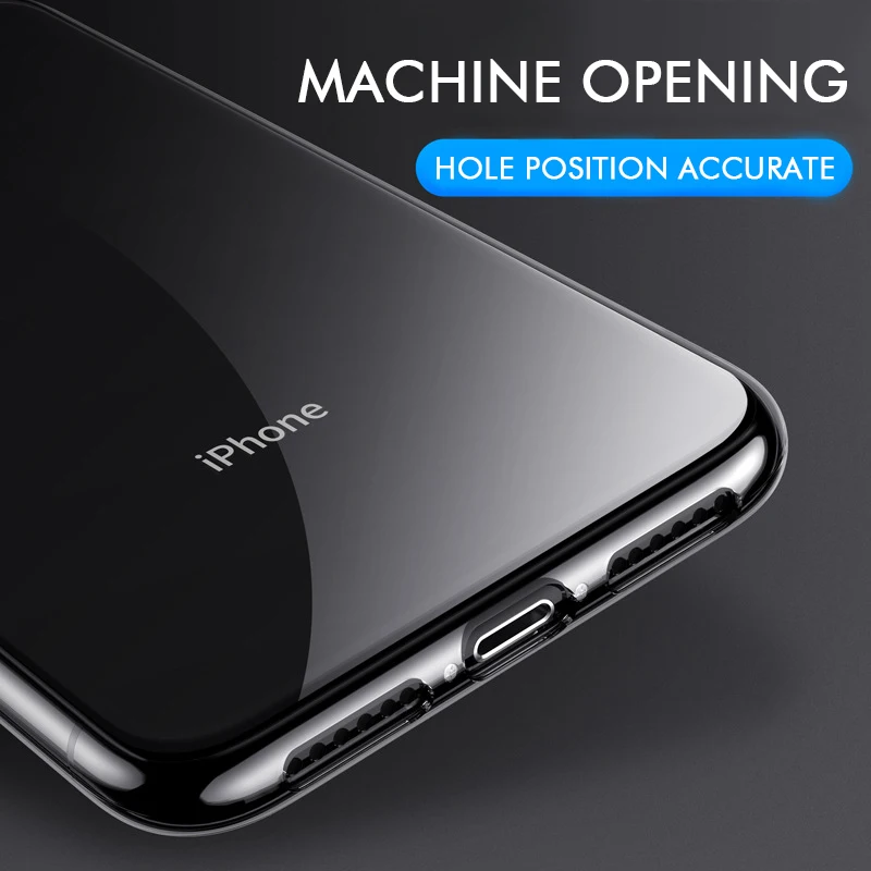 

Shockproof Silicone Phone Case For iPhone 7 8 6 6S Plus 7 Plus 8 Plus XS Max XR 11 Case Transparent Protection Couple Back Cover