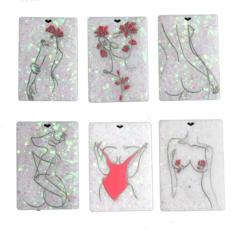 Женского тела со штриховыми рисунками Забавная брелок каботажное судно