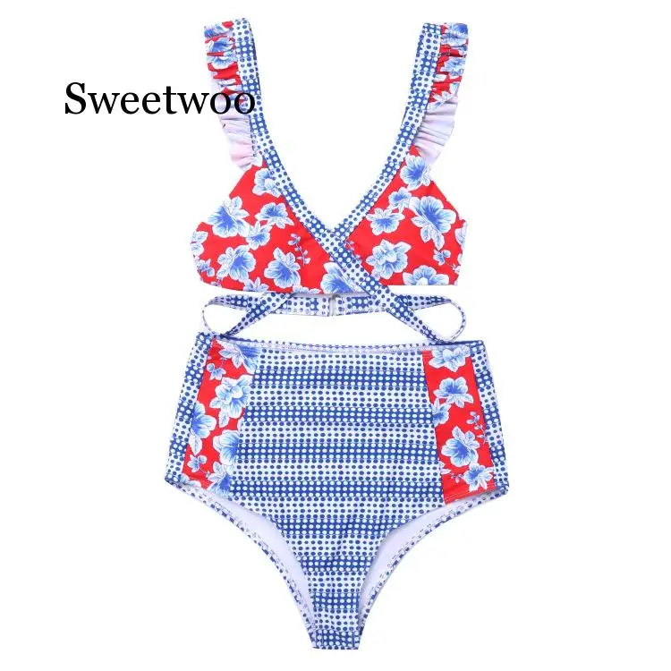 

Sexy Print Bikini Two-piece Suit Bikinis 2020 Retro Swimwear Women Monokini Swimsuit Bathing Suit Female Biquini Beachwear New