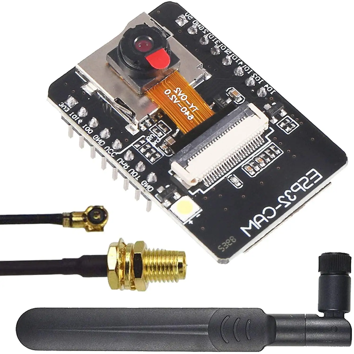 

ESP32-CAM модуль камеры OV2640 + 2,4 ГГц 5,8 ГГц 8dBi беспроводной антенна RP SMA Удлинительный кабель 35 см IPX кабель адаптера