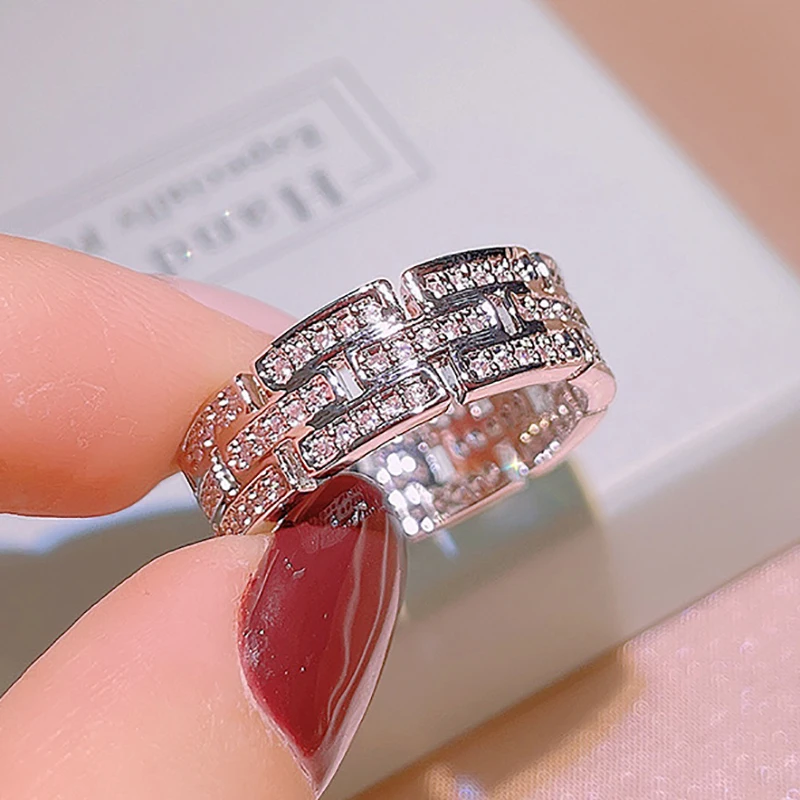 

NEW Crystal Rings for Women Men Broken Diamond AAA Cz Zircon Band Engagement Wedding Finger Party Gift Jewelry Drop Shipping