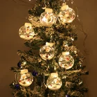 Рождественская светодиодный гирлянда-занавеска С Санта-Клаусом, гирлянда с рождественскими шарами, различные огни, украшение для рождественской елки вечерние украшения вечерние