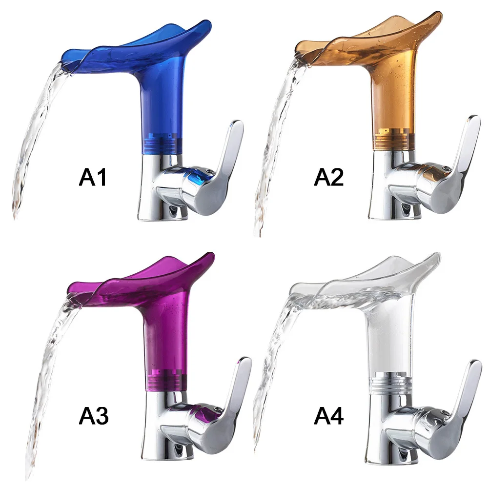 

Basin Faucets Waterfall Bathroom Faucet Single Handle Cold And Hot Mixer Tap Creative Waterfall Water Outlet Bathroom Vessel