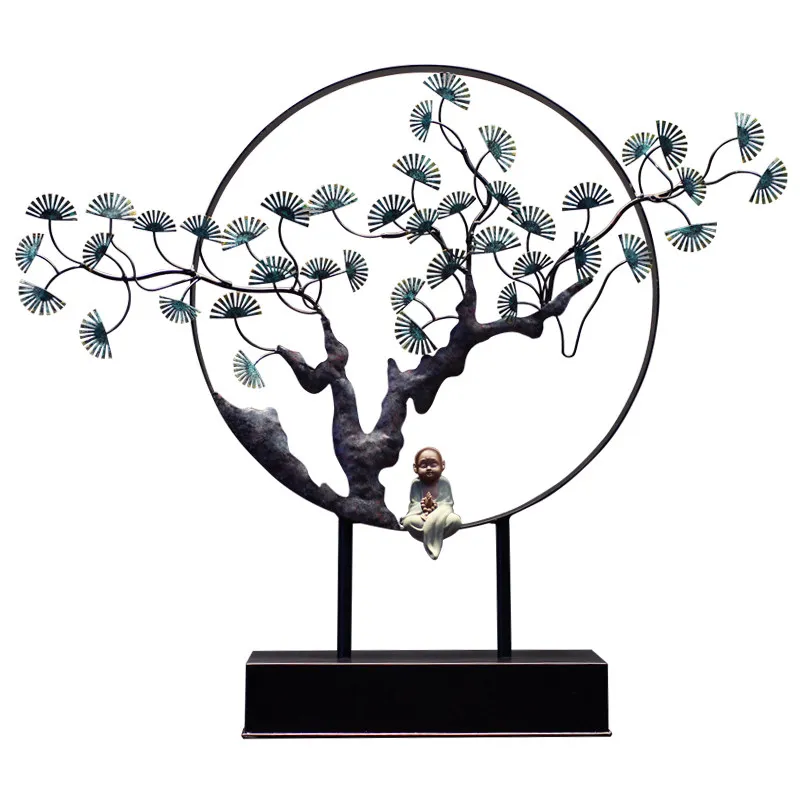 Новое китайское украшение из кованого железа сосны для дома гостиной крыльца