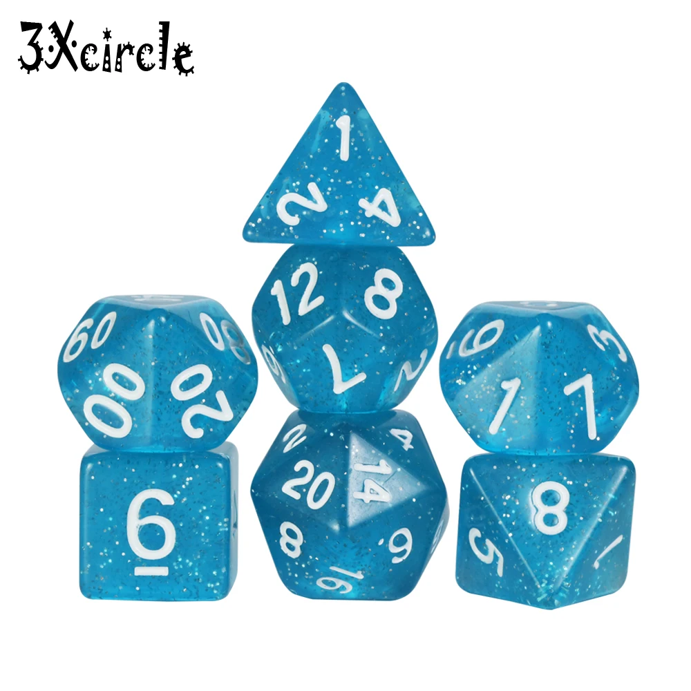 Высокое качество блеск 7 Pc игра кости набор для Juegos De Mesa Dnd Dados ролевые игры