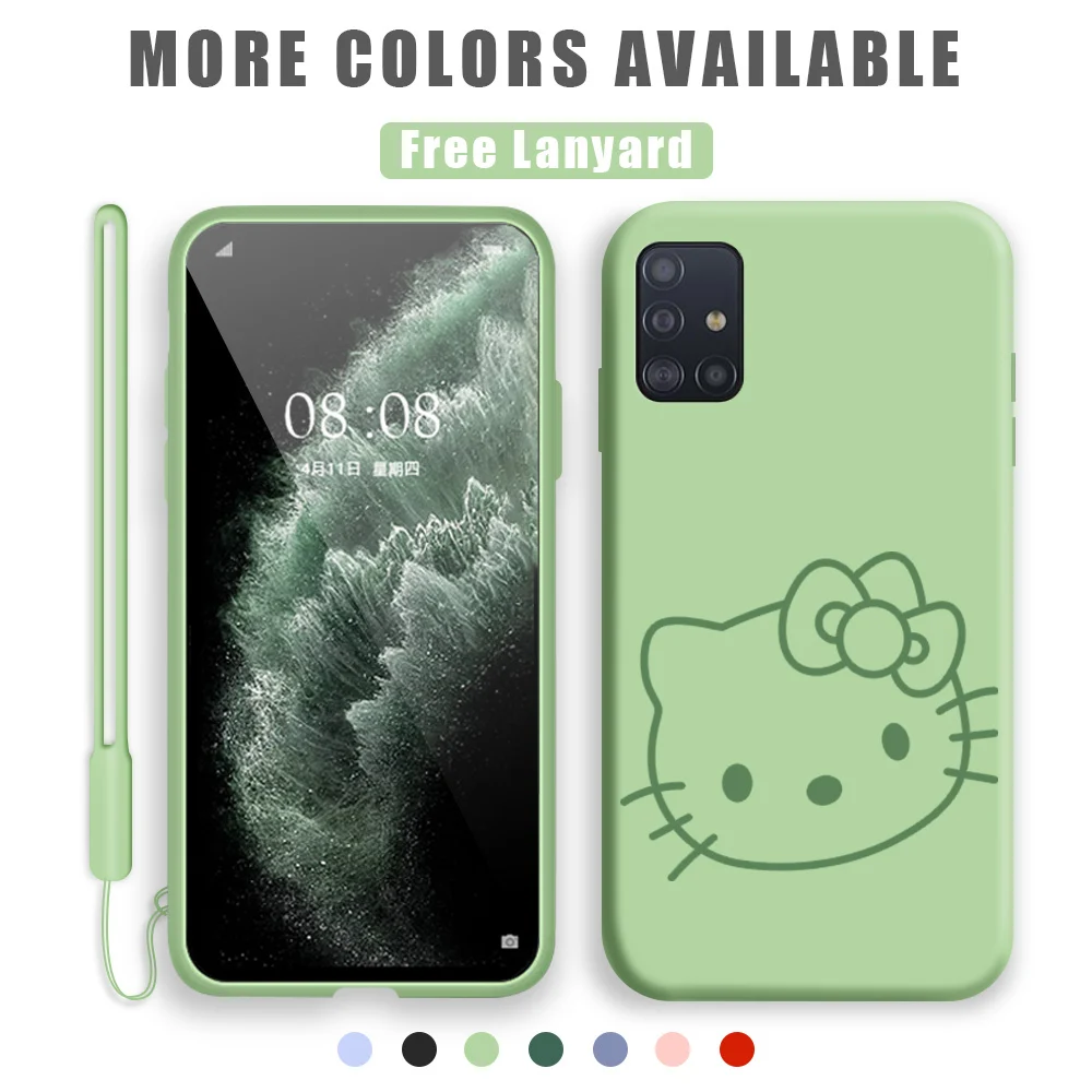Чехол для Samsung Galaxy A6 Plus A7 A9 2018 A9S A750 с мультяшным котом ударопрочный мягкий жидкий