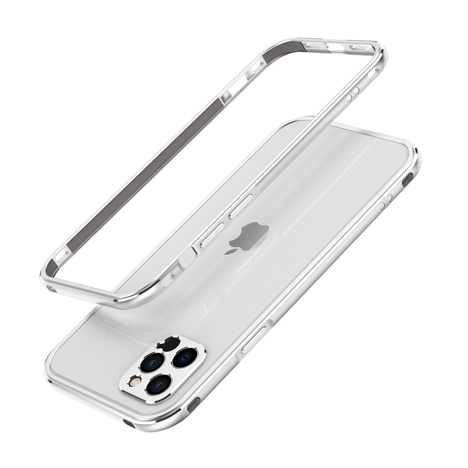 

Luxury Ultra Thin Slim Clear Metal Frame Phone Case Transparent Back Cover For iPhone 12 mini pro max
