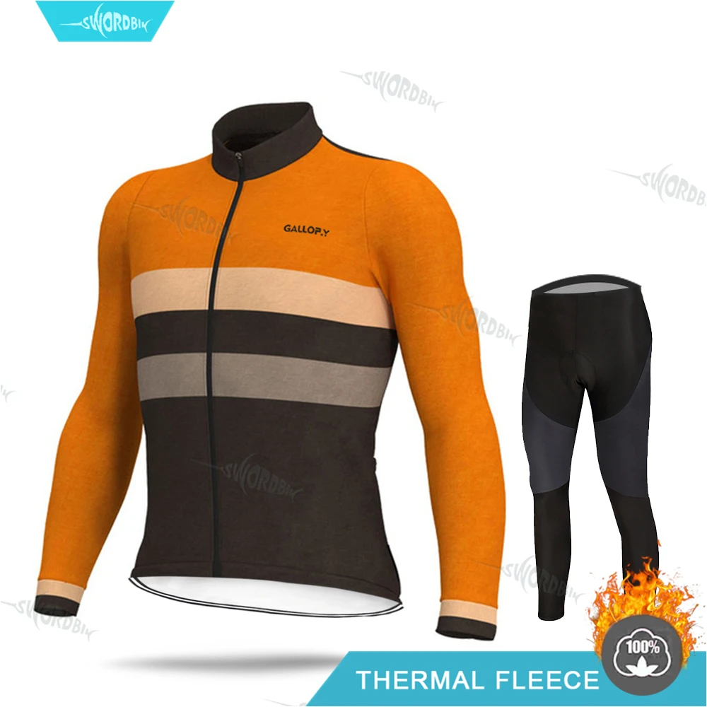 Normal Cycling Set Зимнее платье с длинными рукавами Велосипедная форма Aleing Pro велосипедной команды Джерси комплект Для мужчин MTB Термальность флисовая Зимняя дорога езда на велосипеде шорты для маленьких мальчиков, раздел-одежда для детей; футболки Ciclismo - Цвет: Normal Cycling Set
