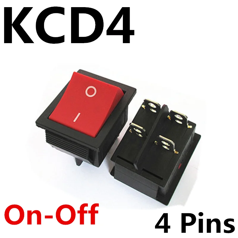 

Фиксирующий клавишный выключатель FSXSEMI KCD4 4-контактный красный