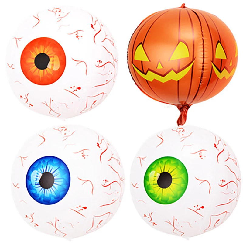 

5pcs/set Halloween Balloons Pumpkin 4D Horror Eyeball Balloons Decorations Helium Balloons Toys Globos Halloween Party Supplies
