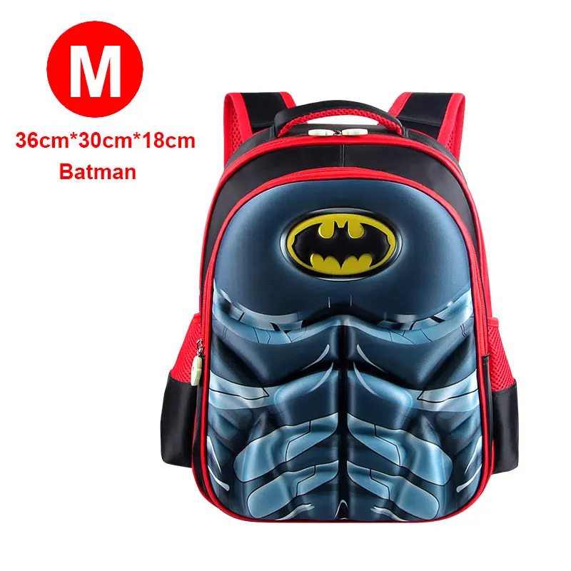 Red M Batman MARVEL, Супермен, Бэтмен, Человек-паук, Bacpac, Капитан Америка, детские школьные сумки для мальчиков и девочек, студенческий рюкзак для молодых людей - Цвет: Red M Batman