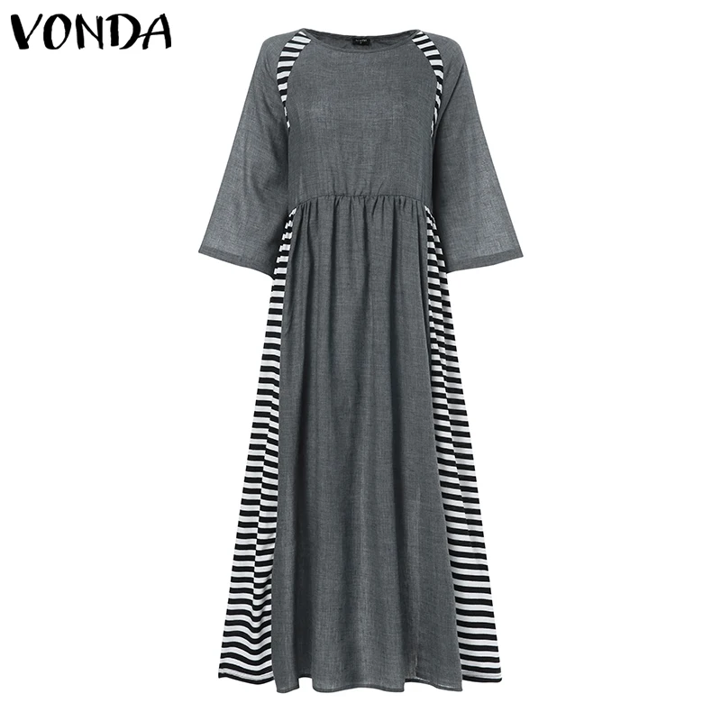Серый VONDA новые модные платья для беременных сексуальное платье с коротким рукавом для беременных женщин платье для беременных платье размера плюс сарафан - Цвет: Серый
