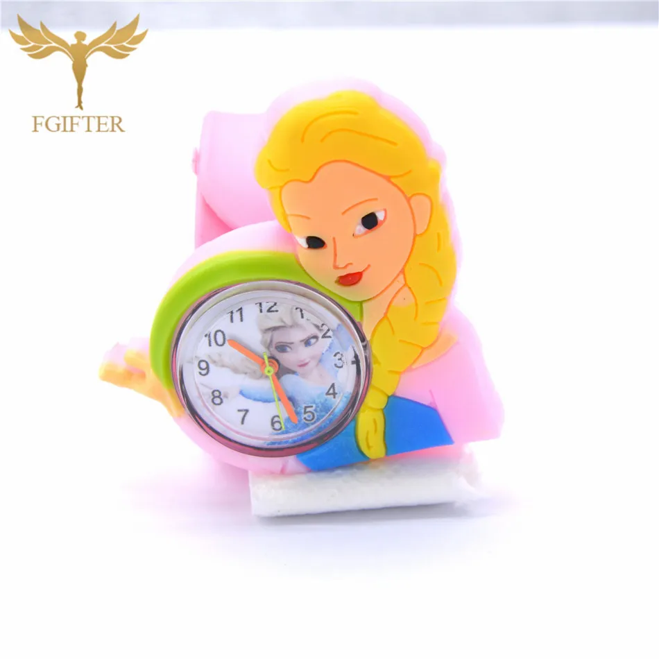 Hot Girls Princess Watches Pink Rubber Cinderella Watch for Kids Girl Plastic Quartz Wristwatch Children's Gift