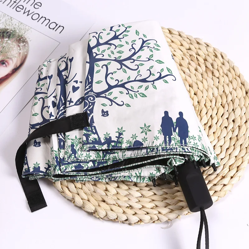 Складной зонт с принтом для женщин и взрослых Ветрозащитный Зонт двойным слоем