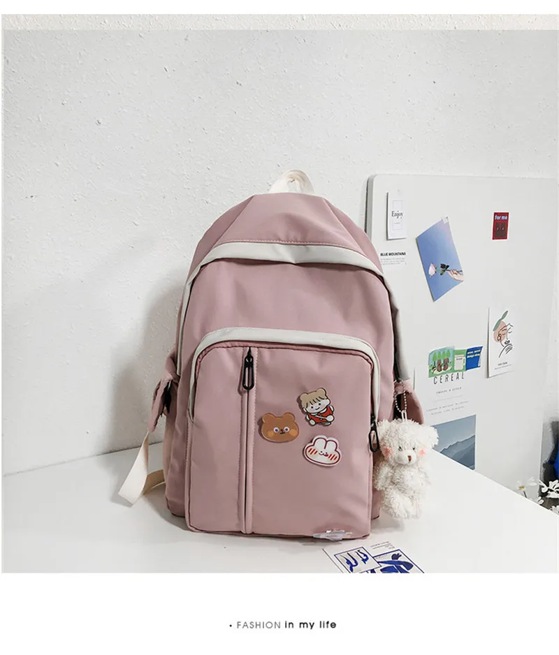 

2020 women badge canvas backpacks large size school bags for high school students casual travel bags drop shipping M748