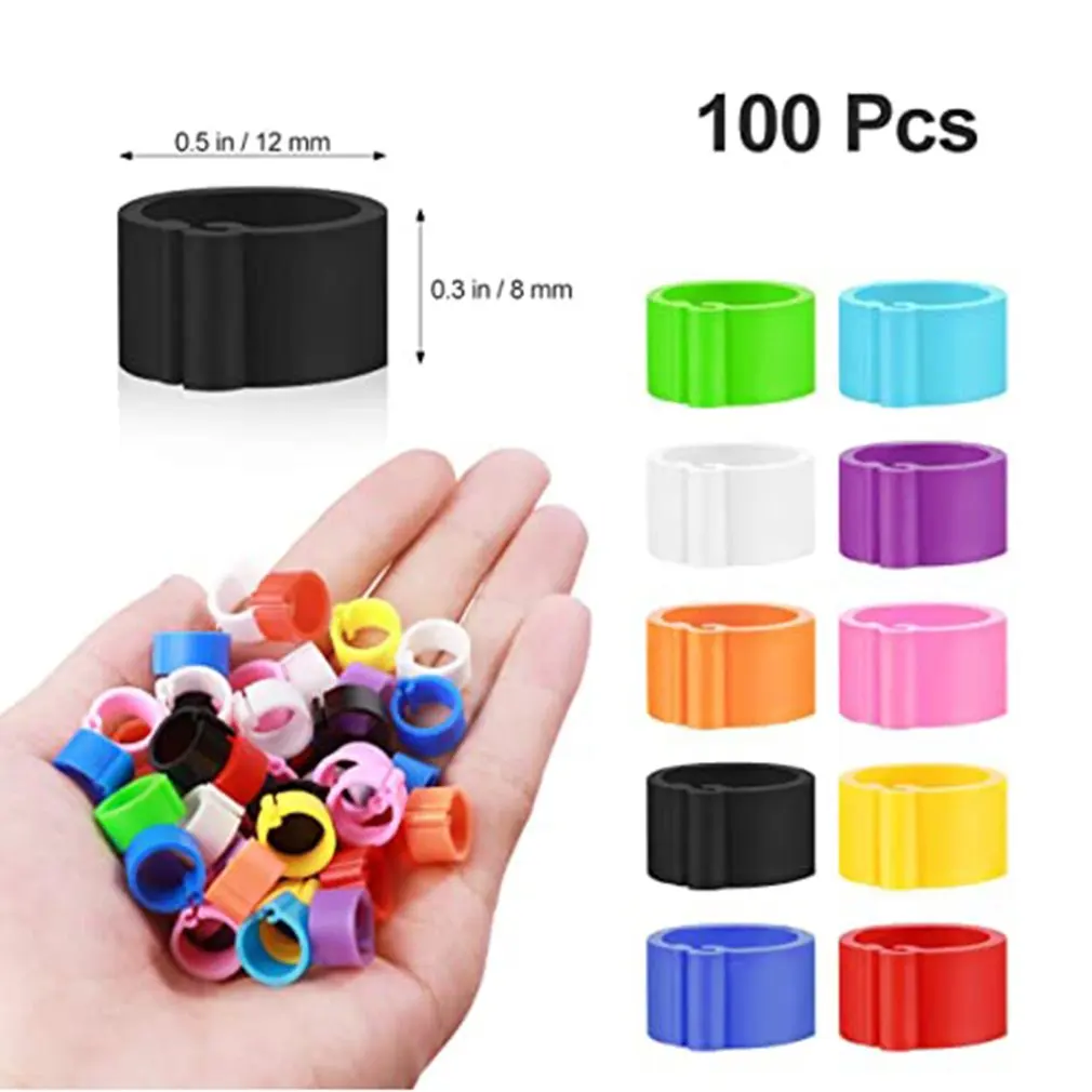 

100 Pcs Multicolor Pigeon Foot Ring Pigeons Rings 8mm Bayonet Identification Ring Opening Pigeon Ring Pigeon Supplies