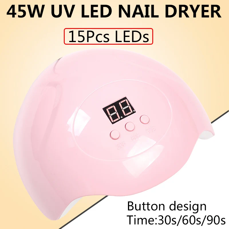 Набор для маникюра с акриловым набором для ногтей, сушилкой для лампы UV LED 36w / 48w / 80w, поли гелевой эмалью, расширительными кистями и инструментами.