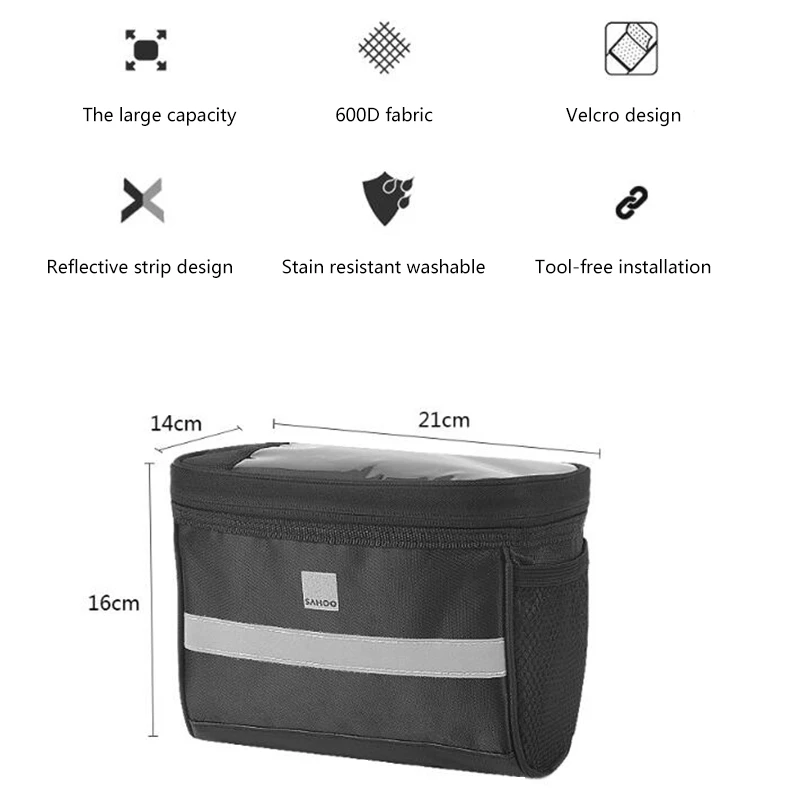 

Sahoo the First Bag of the Bicycle Head Bag Mountain Bike Before the Insulation Is High Sensitive Press Screen
