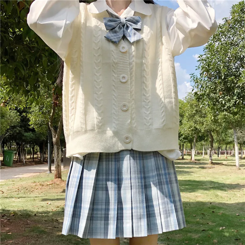 Новинка 2020 милый японский вязаный жилет в стиле преппи женский свободный