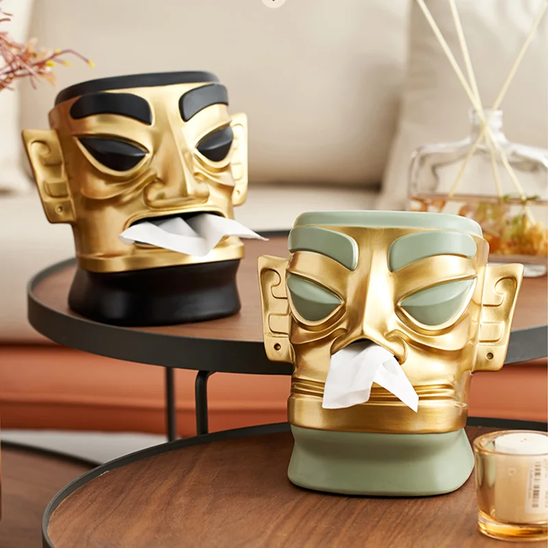 

Samsung Pile Man Tissue Box Home Decoration Accessories for Living Room Resin Decorative Tissue Boxes Chinese Housewarming Gifts