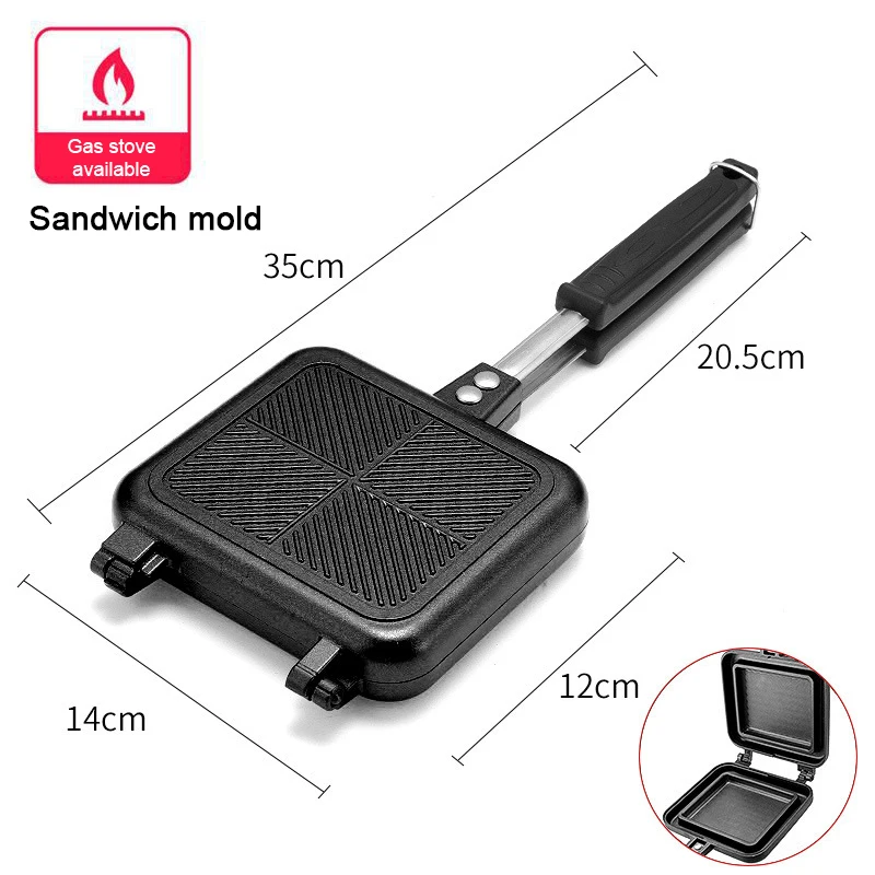

1 PC Gas Type Sandwich Bread Mold Double Side Frying Pan Toast Mold Baking Pan Non Stick Durable Double Side Baking Pan