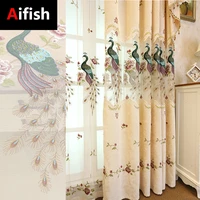 floral blackout luxury curtains living room phoenix embroidery hollow peacock curtains bedroom european gorgeous tulle voile 6