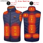 Мужской уличный жилет с инфракрасным подогревом и USB, мужская и женская зимняя электрическая Термоодежда, жилет для нового 11 мест, жилет с подогревом