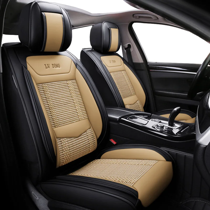 Новая Универсальная кожаная & ice silk автомобильные чехлы на сиденья машины для Honda