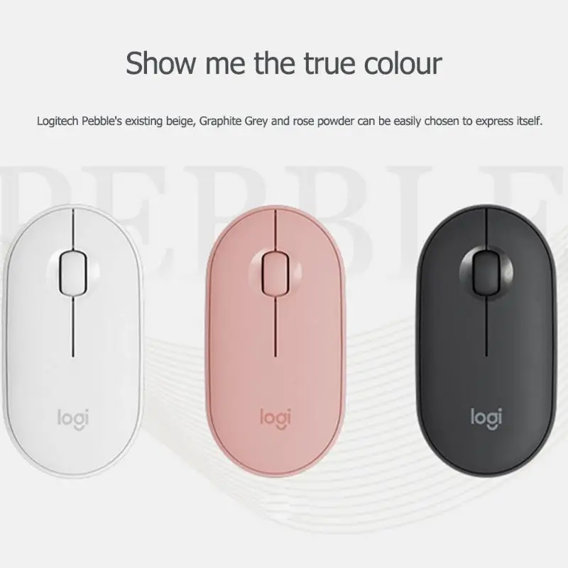Мышь Logitech PEBBLE Mouse бесшумная беспроводная Тонкая светильник Кая мышь 1000DPI