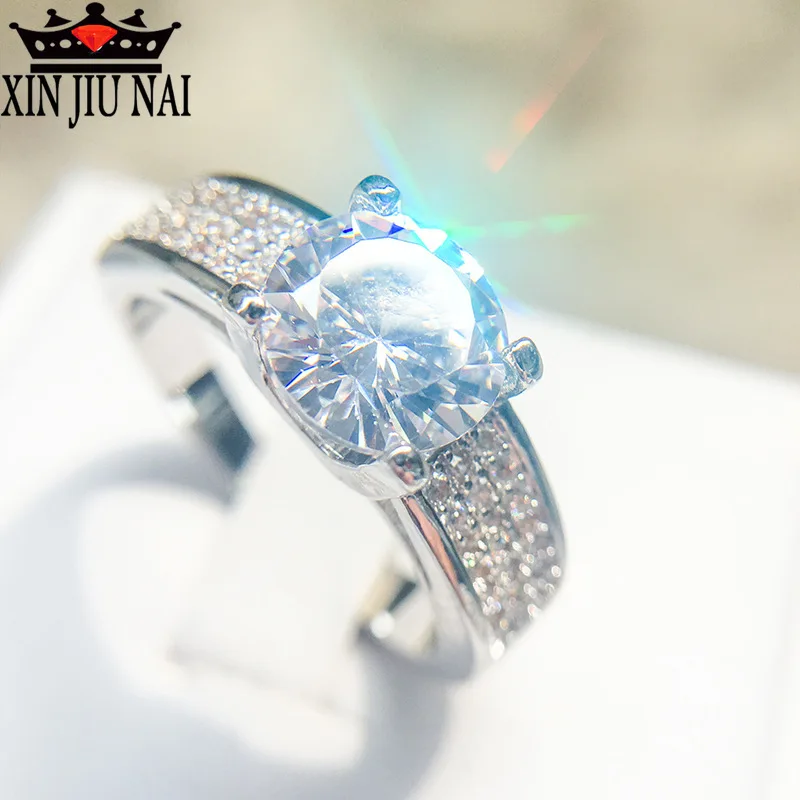 Женское кольцо из серебра 925 пробы с белым кубическим цирконием|Кольца| |