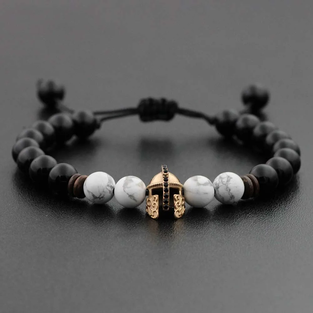 Браслет из нержавеющей стали в виде рыцаря спартанского воина | Украшения и