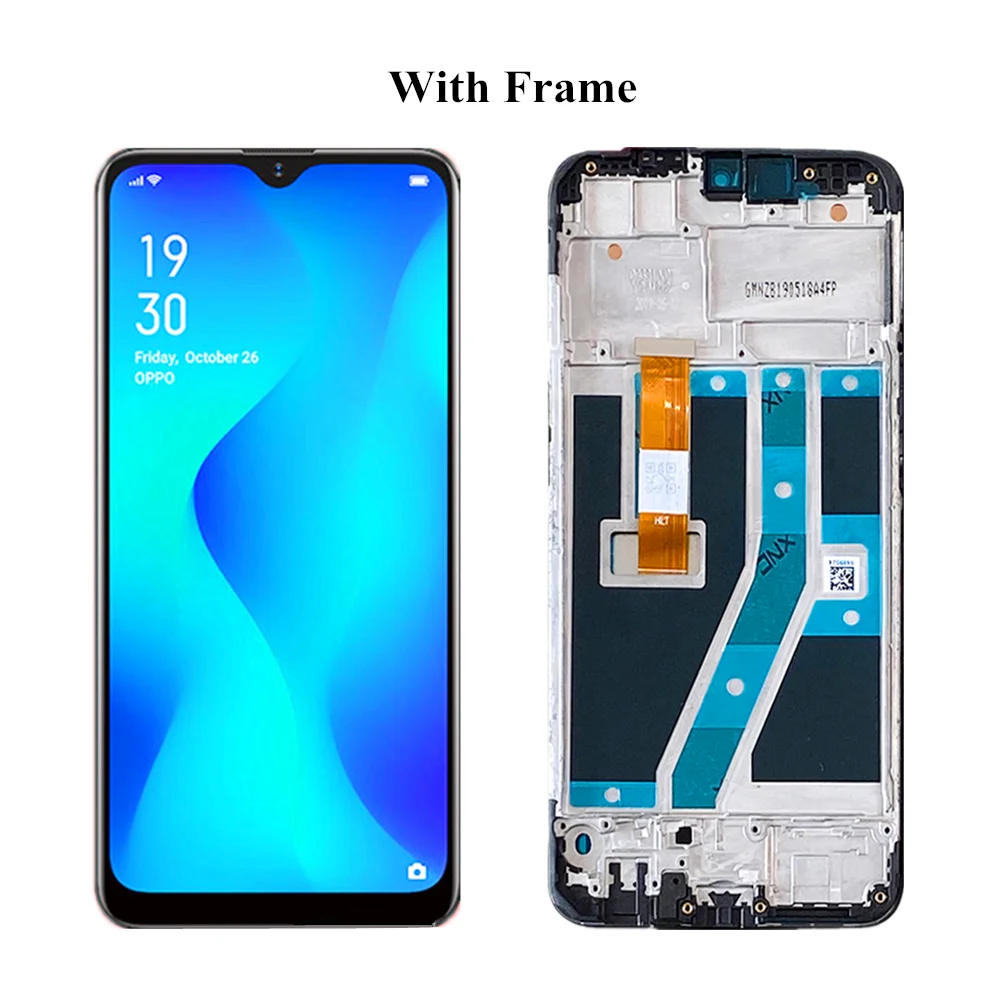 original 6 1 for oppo a1k lcd cph1923 with frame for realme c2 rmx1941 lcd display touch screen digitizer assembly replacement free global shipping