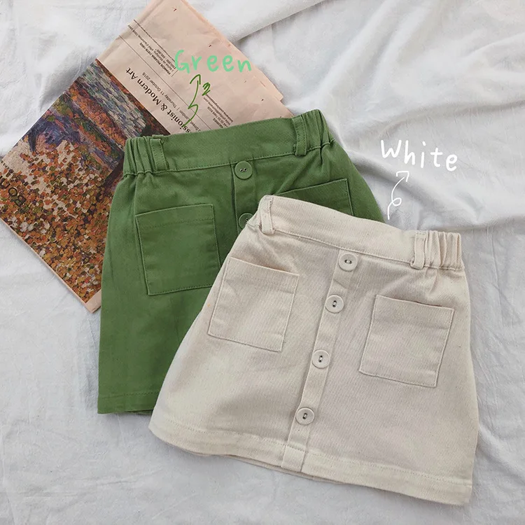 Осенние милые однотонные модные юбки для девочек Базовая мини юбка маленьких От 1