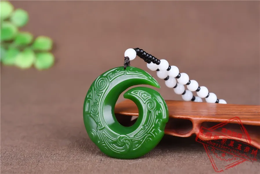 Hetian Jade Reversing the Heaven and Earth Pendant Certificate for Natural Green Couple | Украшения и аксессуары